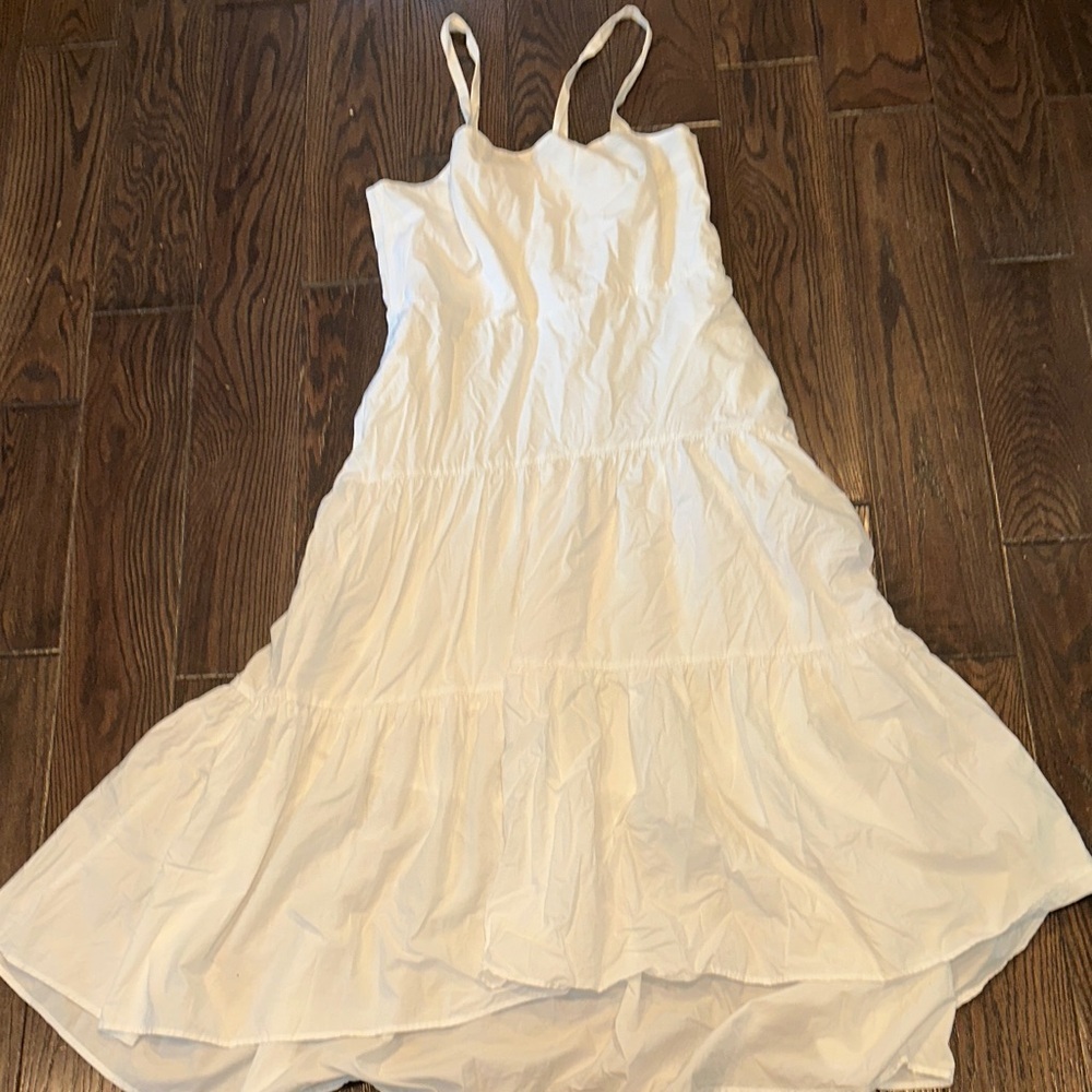 Banana Republic White Sleeveless tiered maxi Dress size 18 - Picture 2 of 9